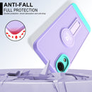 For Samsung Galaxy A03 Core Small Tail Holder TPU+PC Phone Case(Purple+Light Green)