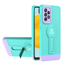 For Samsung Galaxy A13 4G Small Tail Holder TPU+PC Phone Case(Light Green+Purple)