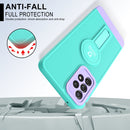 For Samsung Galaxy A13 4G Small Tail Holder TPU+PC Phone Case(Light Green+Purple)