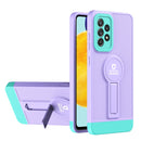 For Samsung Galaxy A13 4G Small Tail Holder TPU+PC Phone Case(Purple+Light Green)