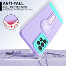 For Samsung Galaxy A13 4G Small Tail Holder TPU+PC Phone Case(Purple+Light Green)