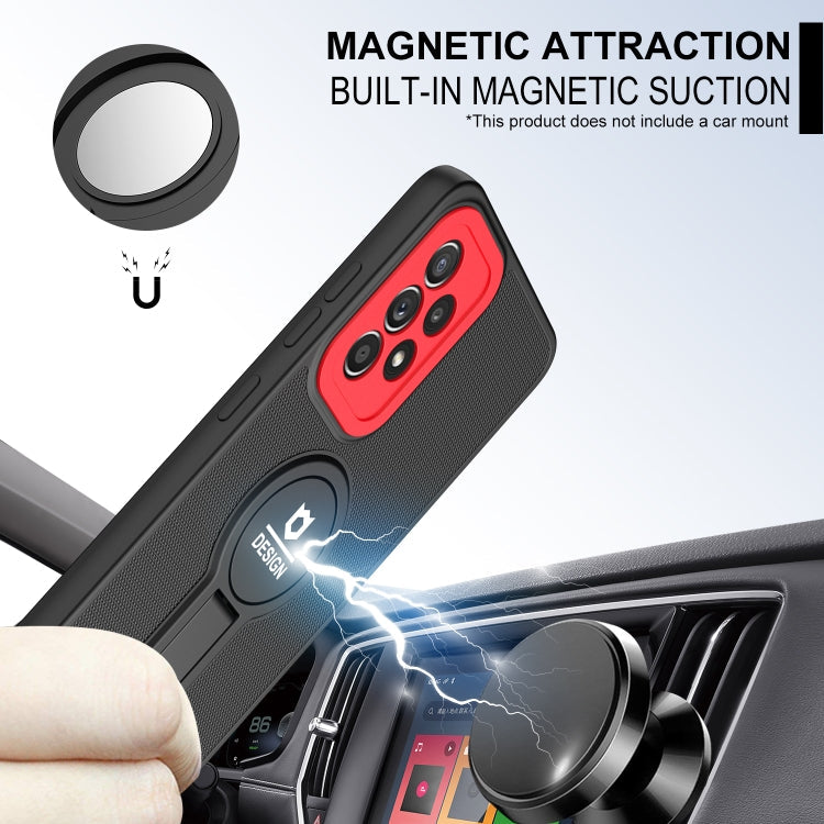 For Samsung Galaxy A33 5G Small Tail Holder TPU+PC Phone Case(Black+Red)