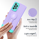 For Samsung Galaxy A52 5G / 4G Small Tail Holder TPU+PC Phone Case(Purple+Light Green)