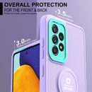For Samsung Galaxy A52 5G / 4G Small Tail Holder TPU+PC Phone Case(Purple+Light Green)