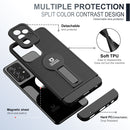 For Samsung Galaxy A73 5G Small Tail Holder TPU+PC Phone Case(Black)