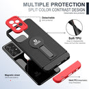 For Samsung Galaxy A73 5G Small Tail Holder TPU+PC Phone Case(Black+Red)