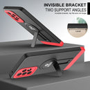 For Samsung Galaxy A73 5G Small Tail Holder TPU+PC Phone Case(Black+Red)