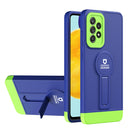 For Samsung Galaxy A73 5G Small Tail Holder TPU+PC Phone Case(Blue+Green)