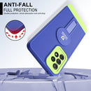 For Samsung Galaxy A73 5G Small Tail Holder TPU+PC Phone Case(Blue+Green)