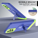 For Samsung Galaxy A73 5G Small Tail Holder TPU+PC Phone Case(Blue+Green)