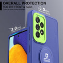 For Samsung Galaxy A73 5G Small Tail Holder TPU+PC Phone Case(Blue+Green)