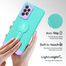 For Samsung Galaxy A73 5G Small Tail Holder TPU+PC Phone Case(Light Green+Purple)