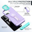 For Xiaomi Redmi Note 10 4G / Note 10S Small Tail Holder TPU+PC Phone Case(Purple+Light Green)