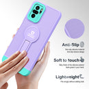 For Xiaomi Redmi Note 10 4G / Note 10S Small Tail Holder TPU+PC Phone Case(Purple+Light Green)