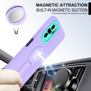For Xiaomi Redmi Note 10 4G / Note 10S Small Tail Holder TPU+PC Phone Case(Purple+Light Green)