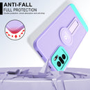 For Xiaomi Redmi Note 10 4G / Note 10S Small Tail Holder TPU+PC Phone Case(Purple+Light Green)