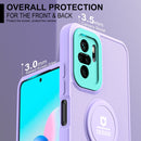 For Xiaomi Redmi Note 10 4G / Note 10S Small Tail Holder TPU+PC Phone Case(Purple+Light Green)