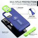 For Xiaomi Redmi Note 10 Pro 4G Small Tail Holder TPU+PC Phone Case(Blue+Green)