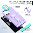 For Xiaomi Redmi Note 10 Pro 4G Small Tail Holder TPU+PC Phone Case(Purple+Light Green)
