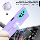 For Xiaomi Redmi Note 10 Pro 4G Small Tail Holder TPU+PC Phone Case(Purple+Light Green)