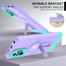 For Xiaomi Redmi Note 10 Pro 4G Small Tail Holder TPU+PC Phone Case(Purple+Light Green)