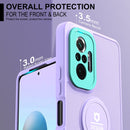 For Xiaomi Redmi Note 10 Pro 4G Small Tail Holder TPU+PC Phone Case(Purple+Light Green)