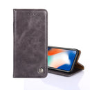 For Samsung Galaxy A03 EU Version 166mm Non-Magnetic Retro Texture Leather Phone Case(Grey)