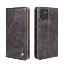 For Samsung Galaxy A03 EU Version 166mm Non-Magnetic Retro Texture Leather Phone Case(Grey)