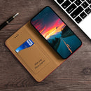 For OPPO Realme 9 Pro+ Grid Texture Magnetic Flip Leather Phone Case(Red)