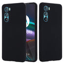 For Motorola Edge 30 Pure Color Liquid Silicone Shockproof Phone Case(Black)