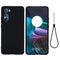 For Motorola Edge 30 Pure Color Liquid Silicone Shockproof Phone Case(Black)