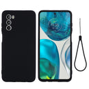 For Motorola Moto G52 4G/G82 Pure Color Liquid Silicone Shockproof Phone Case(Black)