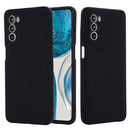 For Motorola Moto G52 4G/G82 Pure Color Liquid Silicone Shockproof Phone Case(Black)