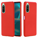 For Sony Xperia 10 IV Pure Color Liquid Silicone Shockproof Phone Case(Red)