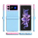 For Samsung Galaxy Z Flip3 5G Rainbow Gradient Hinge Shockproof Phone Case(Pink Green)