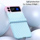 For Samsung Galaxy Z Flip3 5G Rainbow Gradient Hinge Shockproof Phone Case(Pink Green)