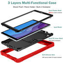 For Lenovo Tab M10 HD Silicone + PC Holder Shockproof Tablet Case(Red+Black)