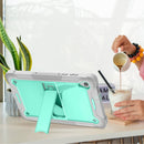 For Lenovo Tab M10 HD Silicone + PC Holder Shockproof Tablet Case(Grey+Mint Green)