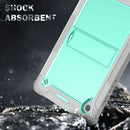 For Lenovo Tab M10 HD Silicone + PC Holder Shockproof Tablet Case(Grey+Mint Green)