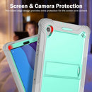 For Lenovo Tab M10 HD Silicone + PC Holder Shockproof Tablet Case(Grey+Mint Green)