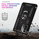 For Motorola Moto G52 Shockproof TPU + PC Holder Phone Case(Black)