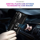 For Motorola Moto G52 Shockproof TPU + PC Holder Phone Case(Black)
