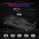 For Motorola Moto G52 Shockproof TPU + PC Holder Phone Case(Black)