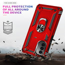 For Motorola Moto G52 Shockproof TPU + PC Holder Phone Case(Red)