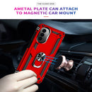 For Motorola Moto G52 Shockproof TPU + PC Holder Phone Case(Red)