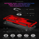 For Motorola Moto G52 Shockproof TPU + PC Holder Phone Case(Red)