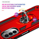 For Motorola Moto G52 Shockproof TPU + PC Holder Phone Case(Red)