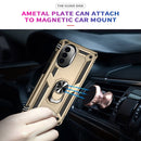 For Motorola Moto G52 Shockproof TPU + PC Holder Phone Case(Gold)
