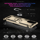 For Motorola Moto G52 Shockproof TPU + PC Holder Phone Case(Gold)