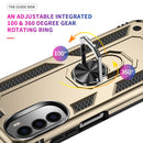 For Motorola Moto G52 Shockproof TPU + PC Holder Phone Case(Gold)